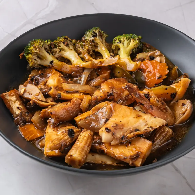 96. Stir-Fried Seafood with Black Bean Sauce
