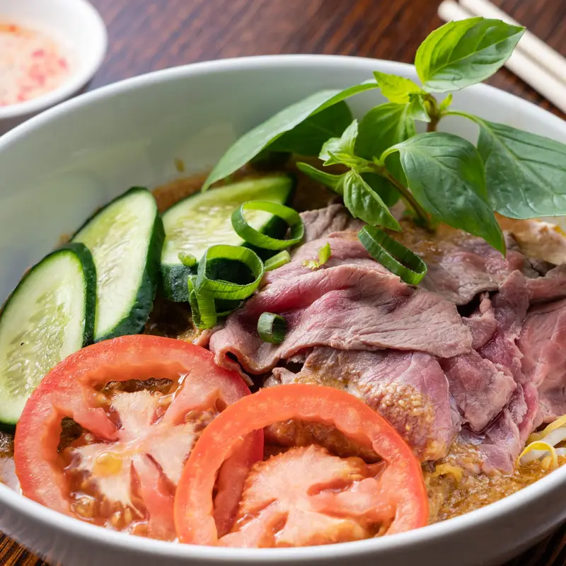 30. Satay with Egg Noodles
