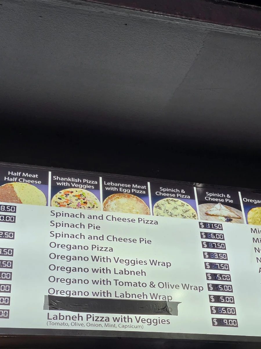 Menu, Saada Bakery