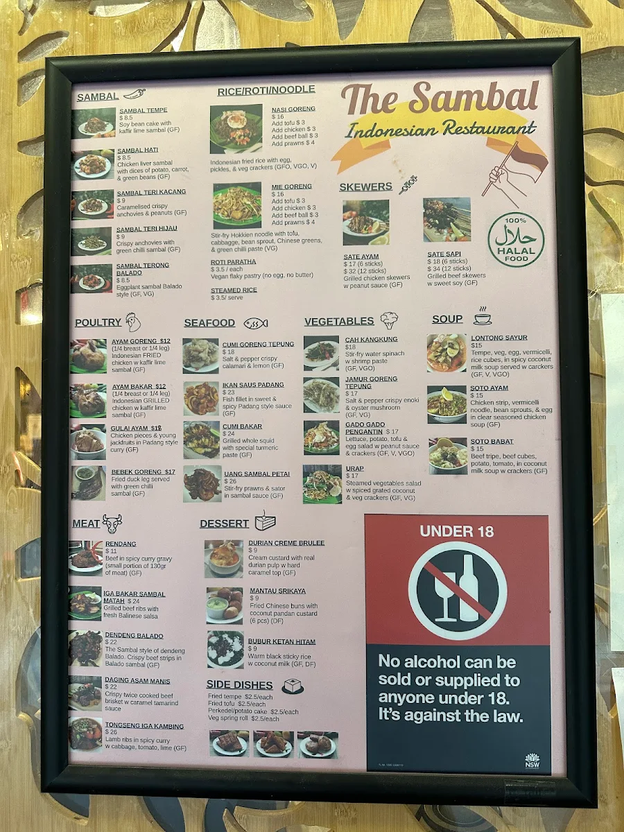 Menu, The Sambal