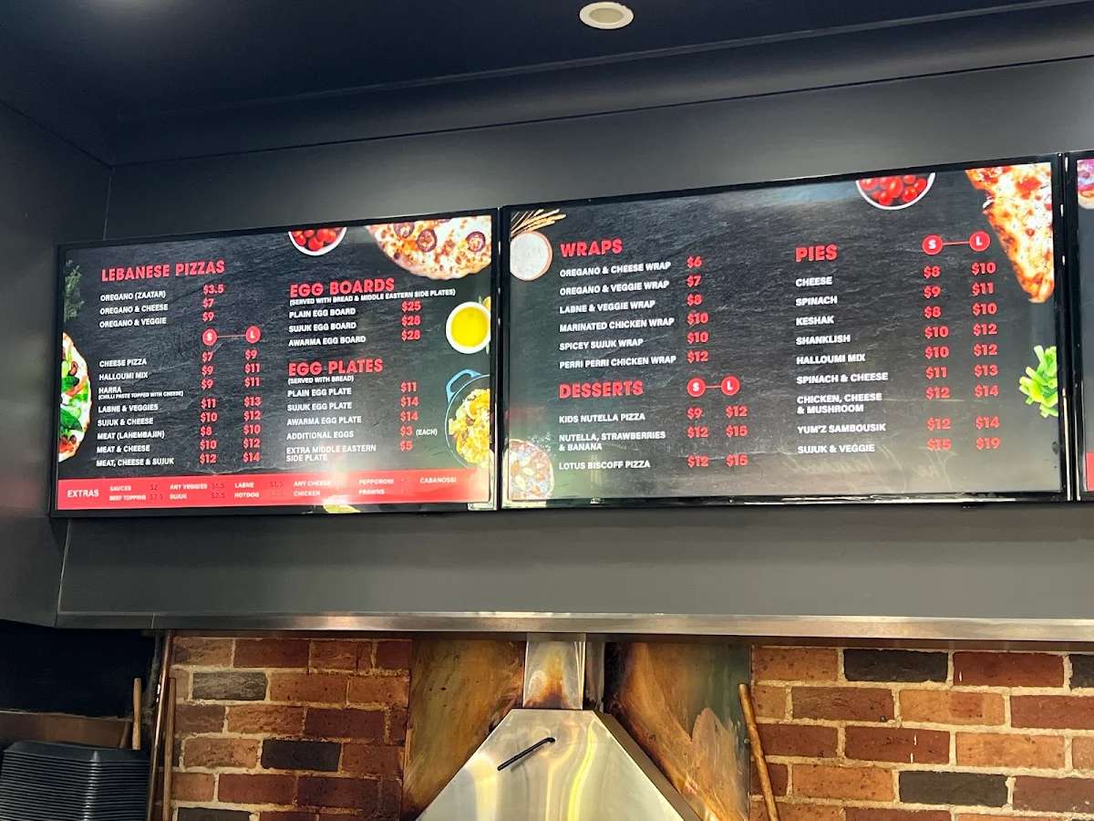 Menu, Yum Yum Bakery Punchbowl