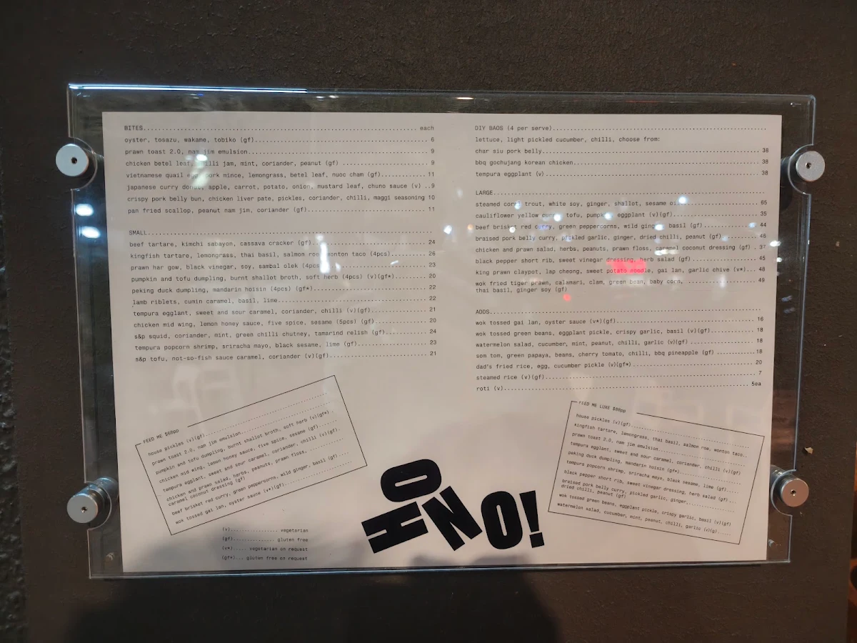 Menu, OHNO!