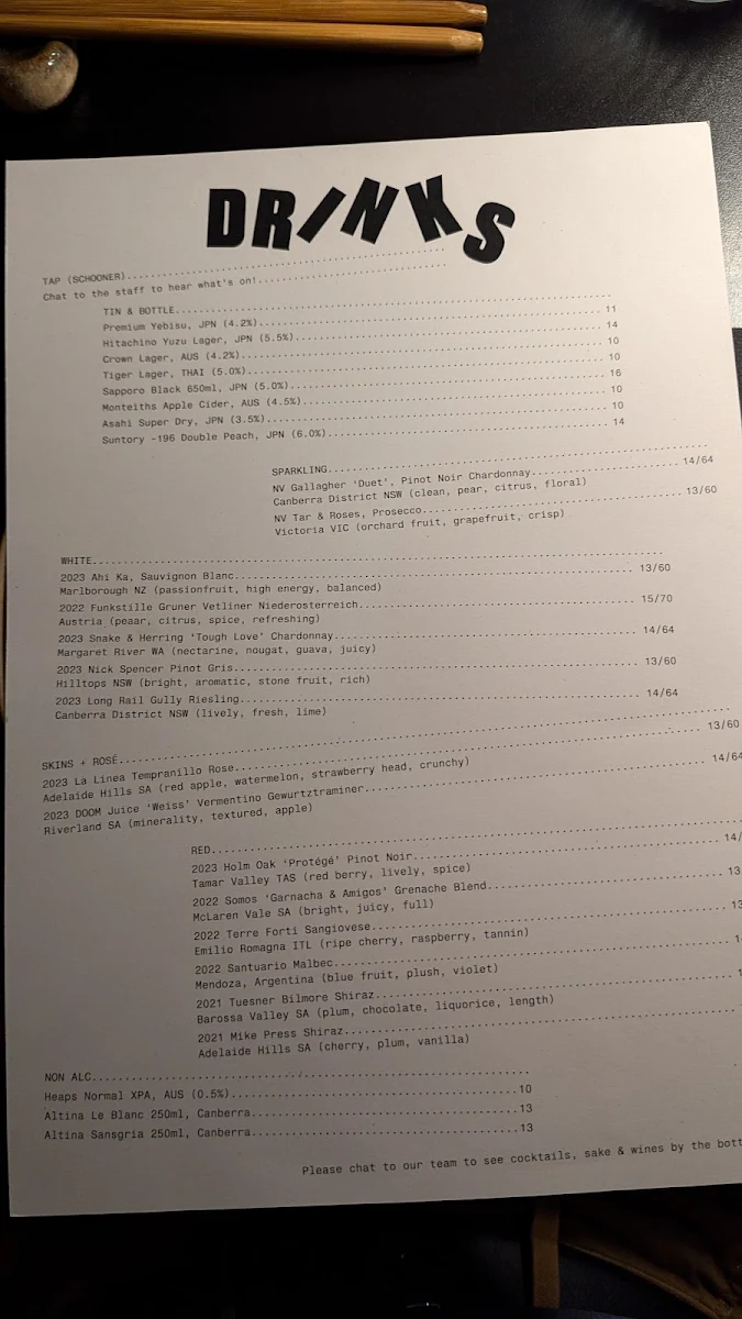 Menu, OHNO!
