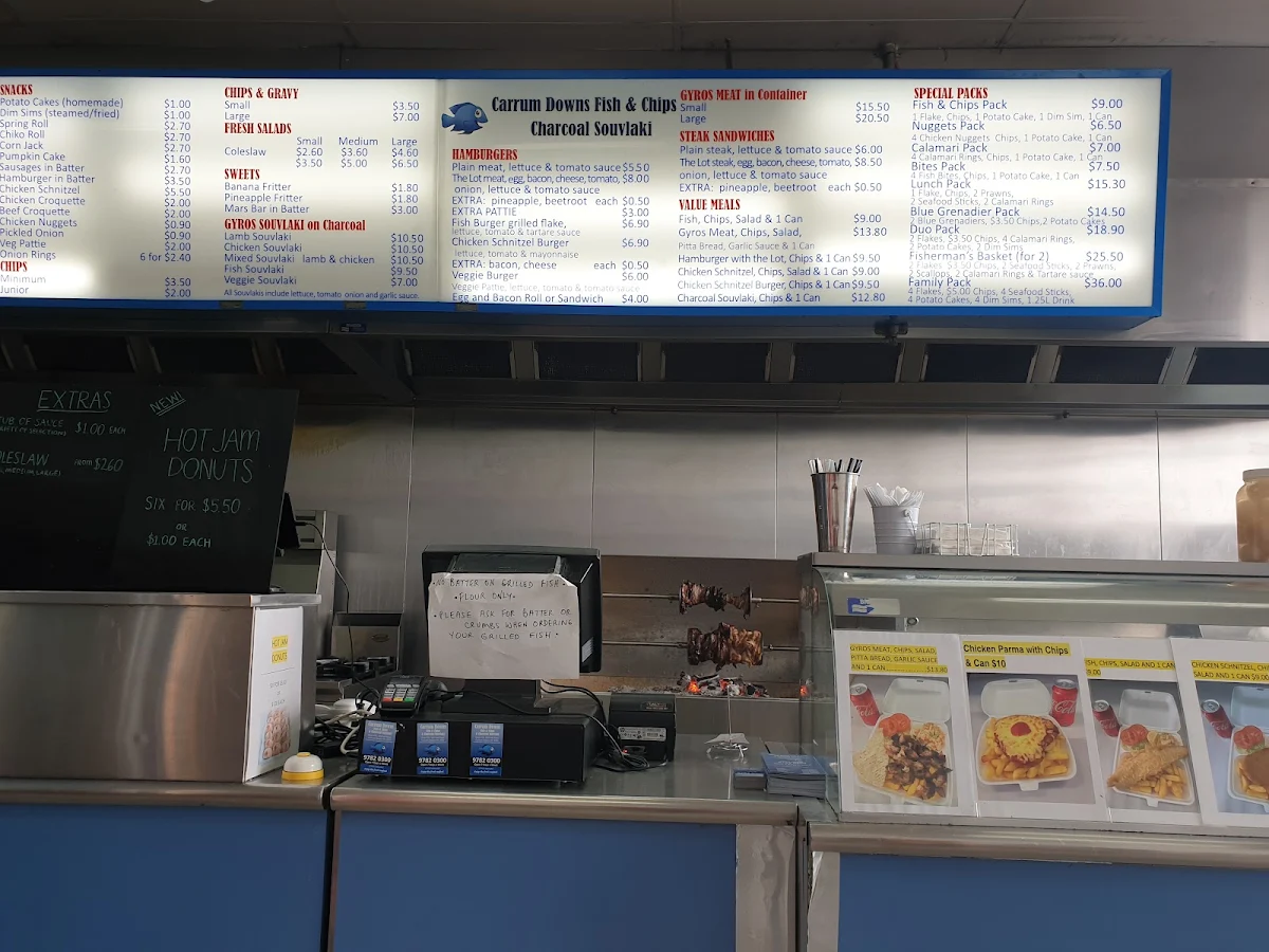 Menu, Carrum Downs Fish And Chips