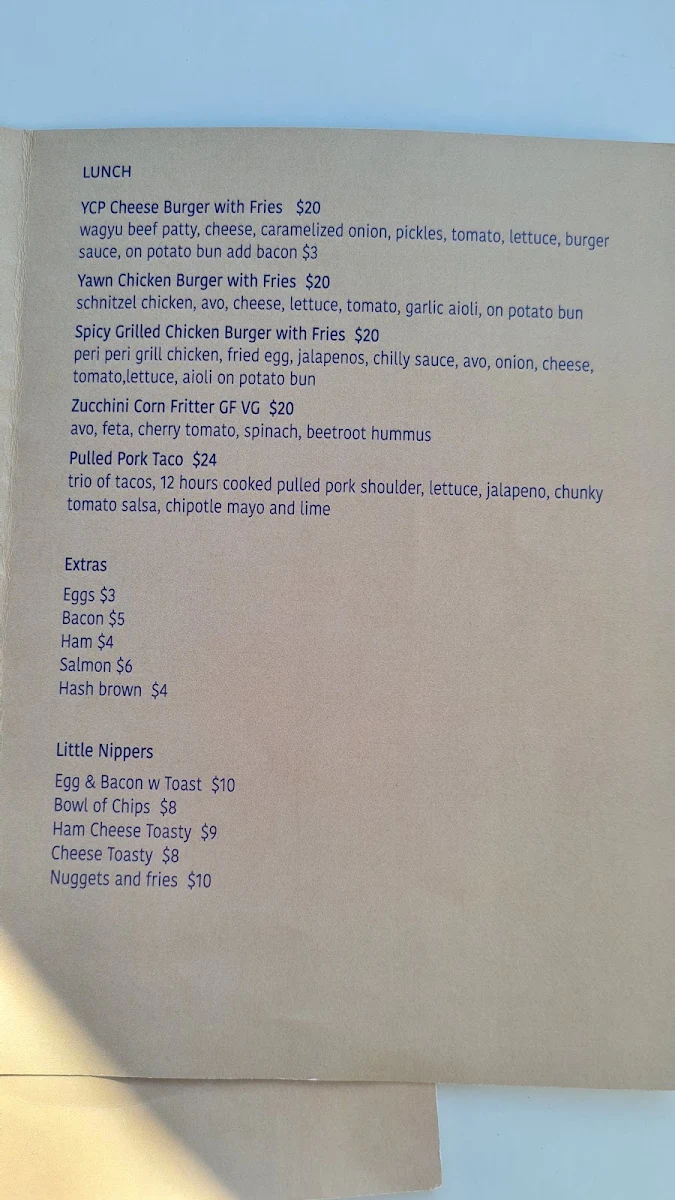 Menu, Yawn Coffee Project