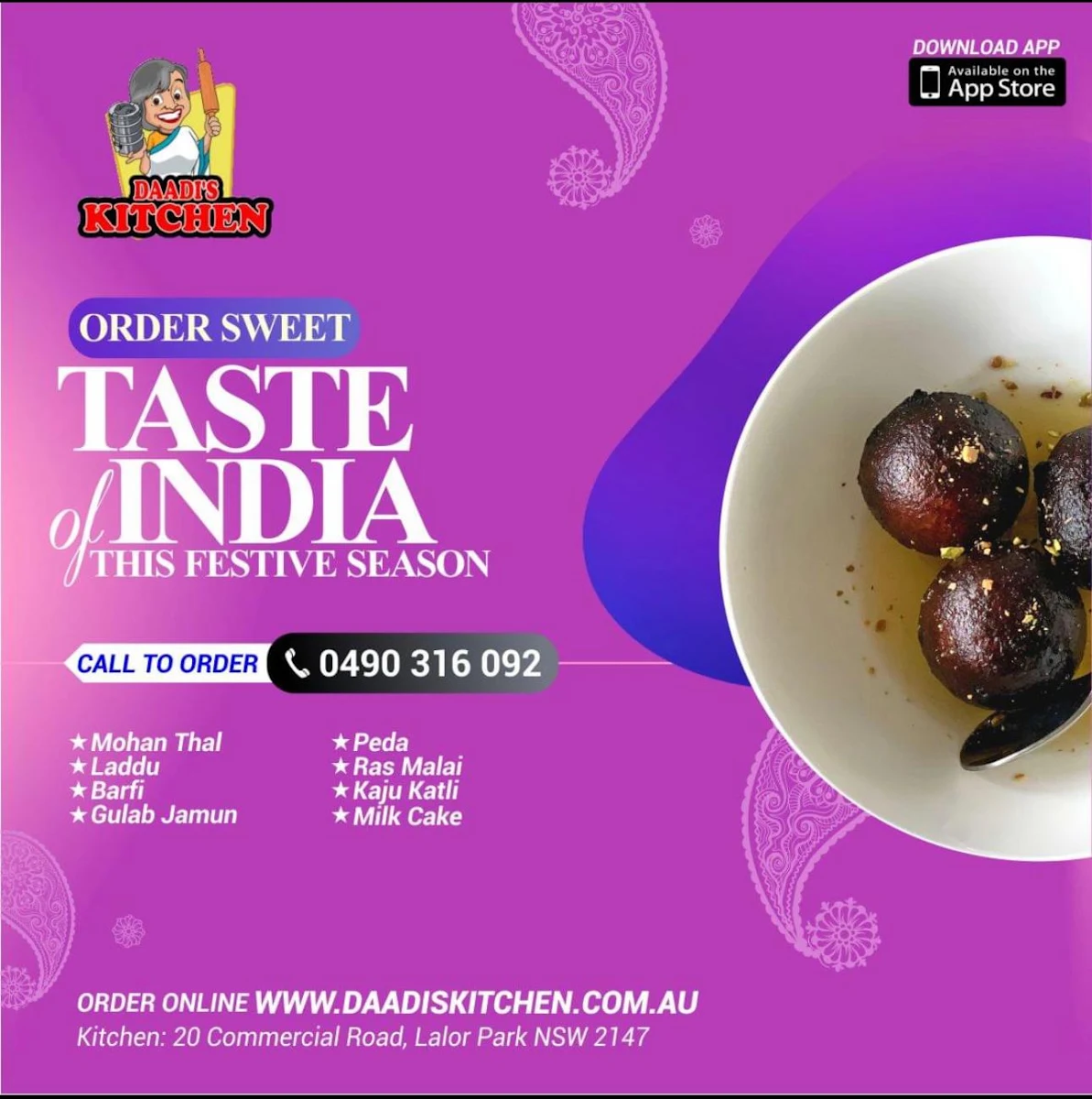 Menu, Daadi's Kitchen | Indian Tiffin Service | Indian Sweet Shop BEST Pure Vegetarian Foods/Catering