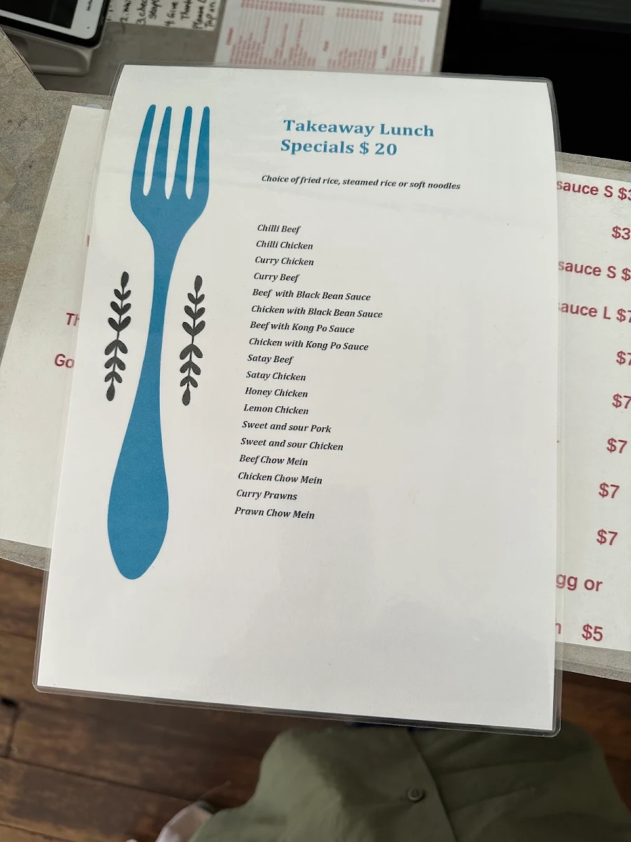 Menu, Golden York Chinese Restaurant
