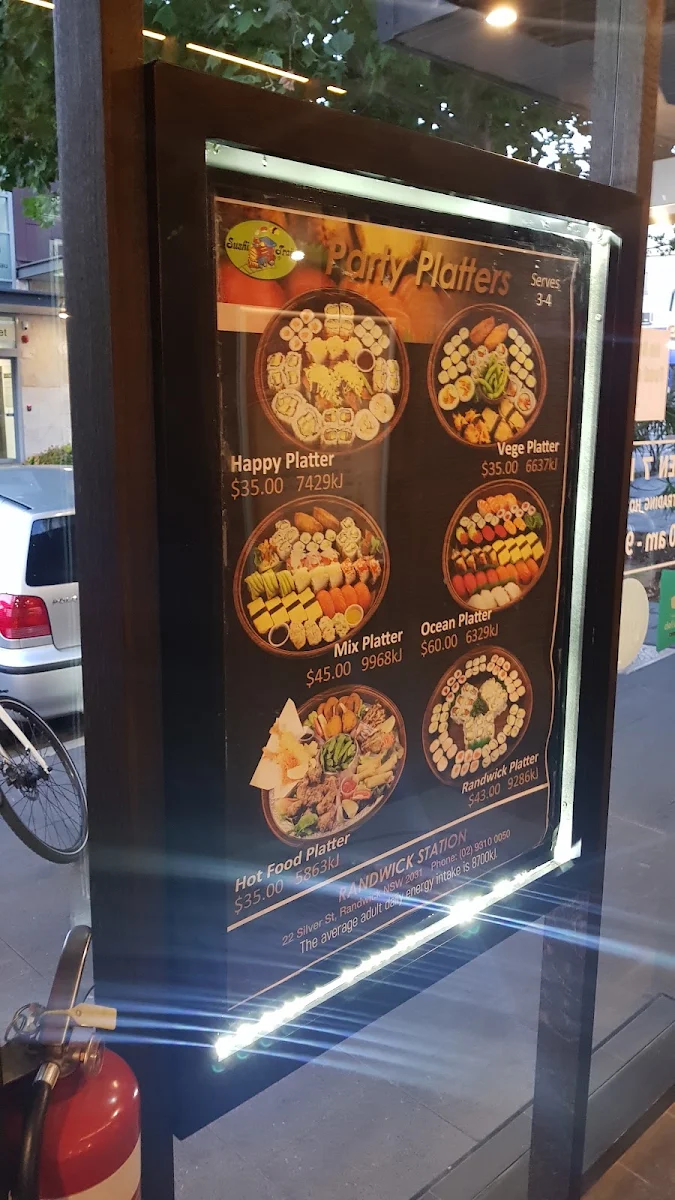 Menu, Sushi Train Randwick