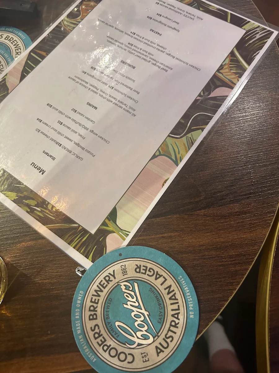 Menu, The Olympic Hotel Paddington