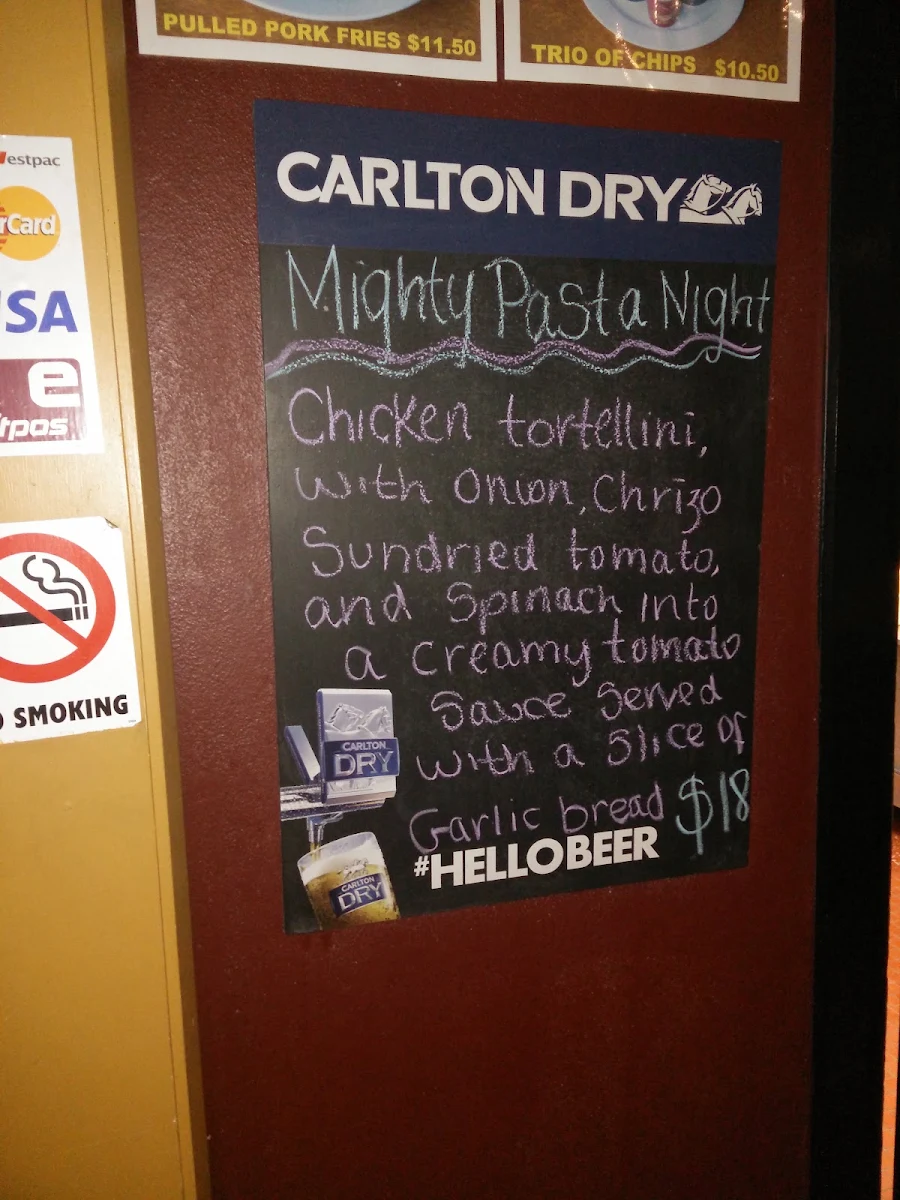 Menu, The Mighty Quinn Tavern