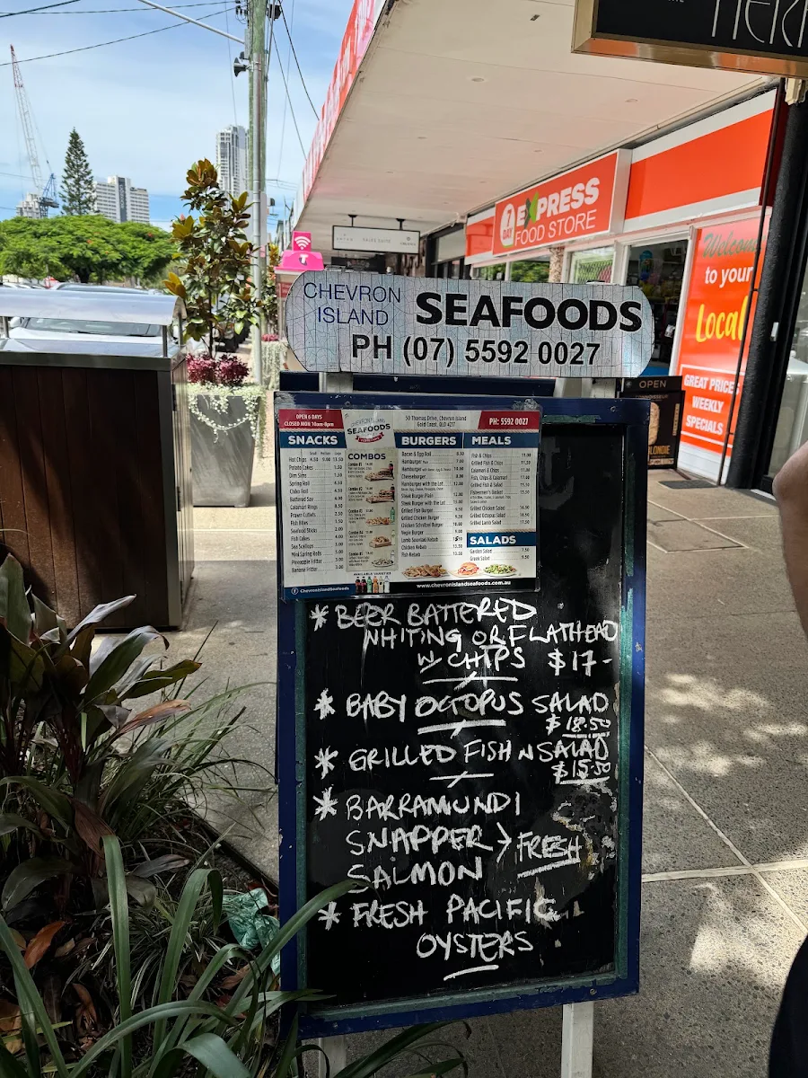 Menu, Chevron Island Seafoods