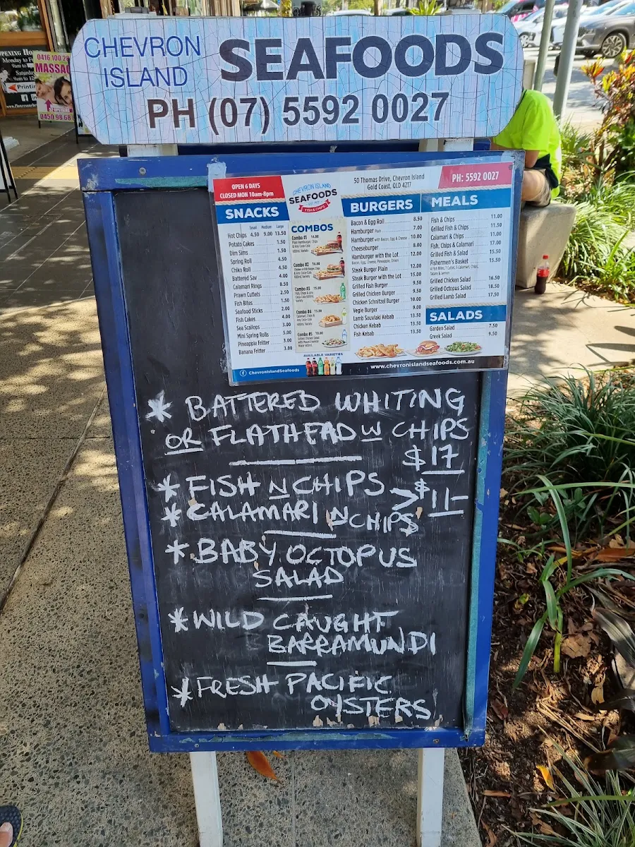 Menu, Chevron Island Seafoods