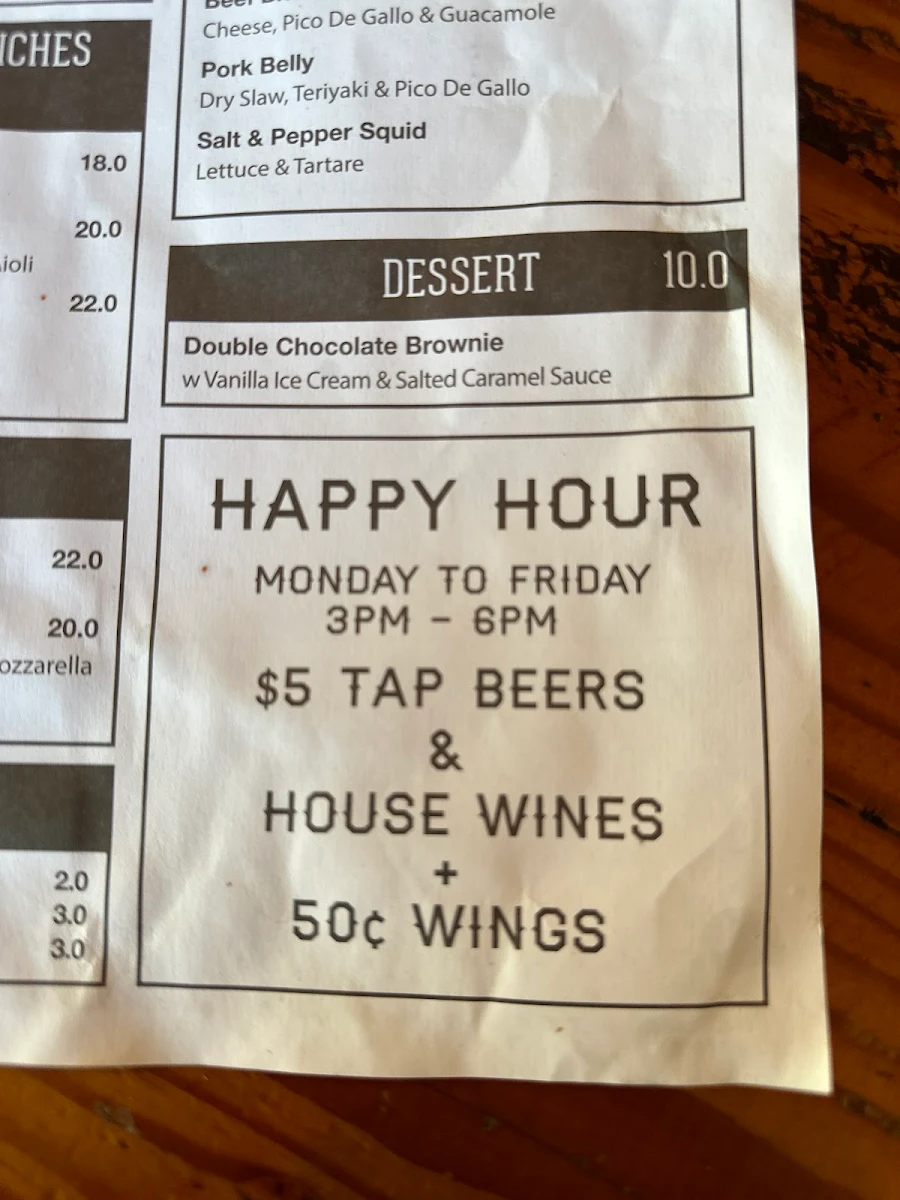 Menu, Bine Bar & Dining