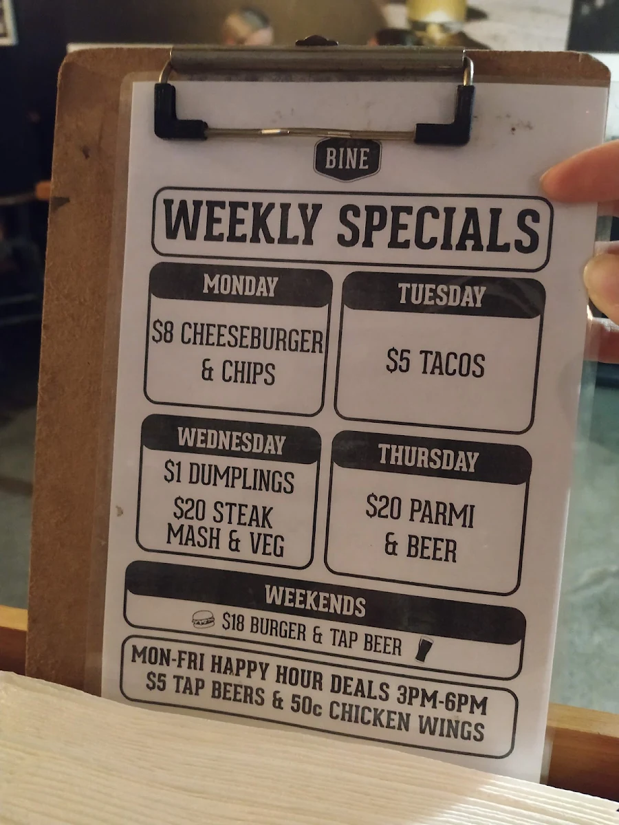 Menu, Bine Bar & Dining