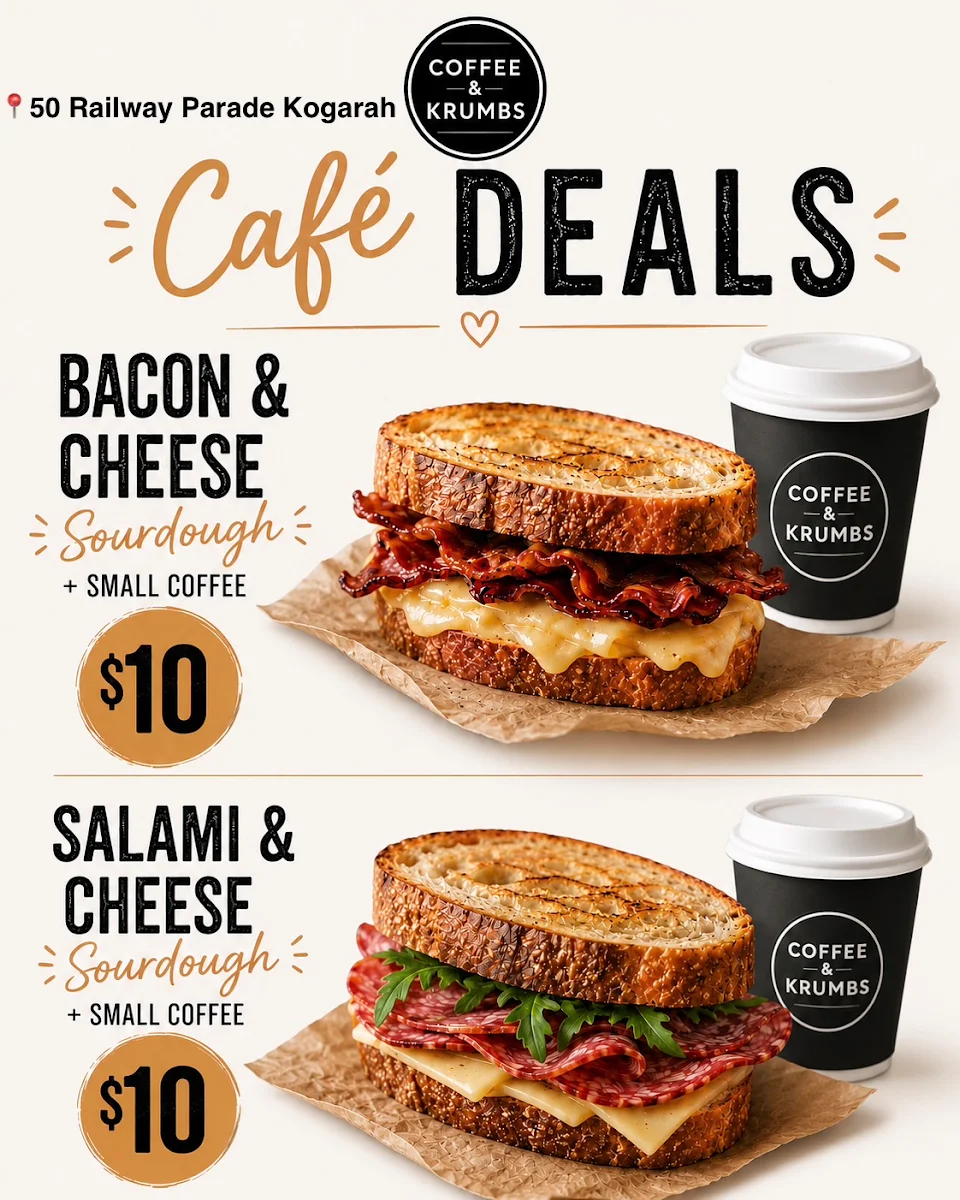 Menu, coffee & krumbs