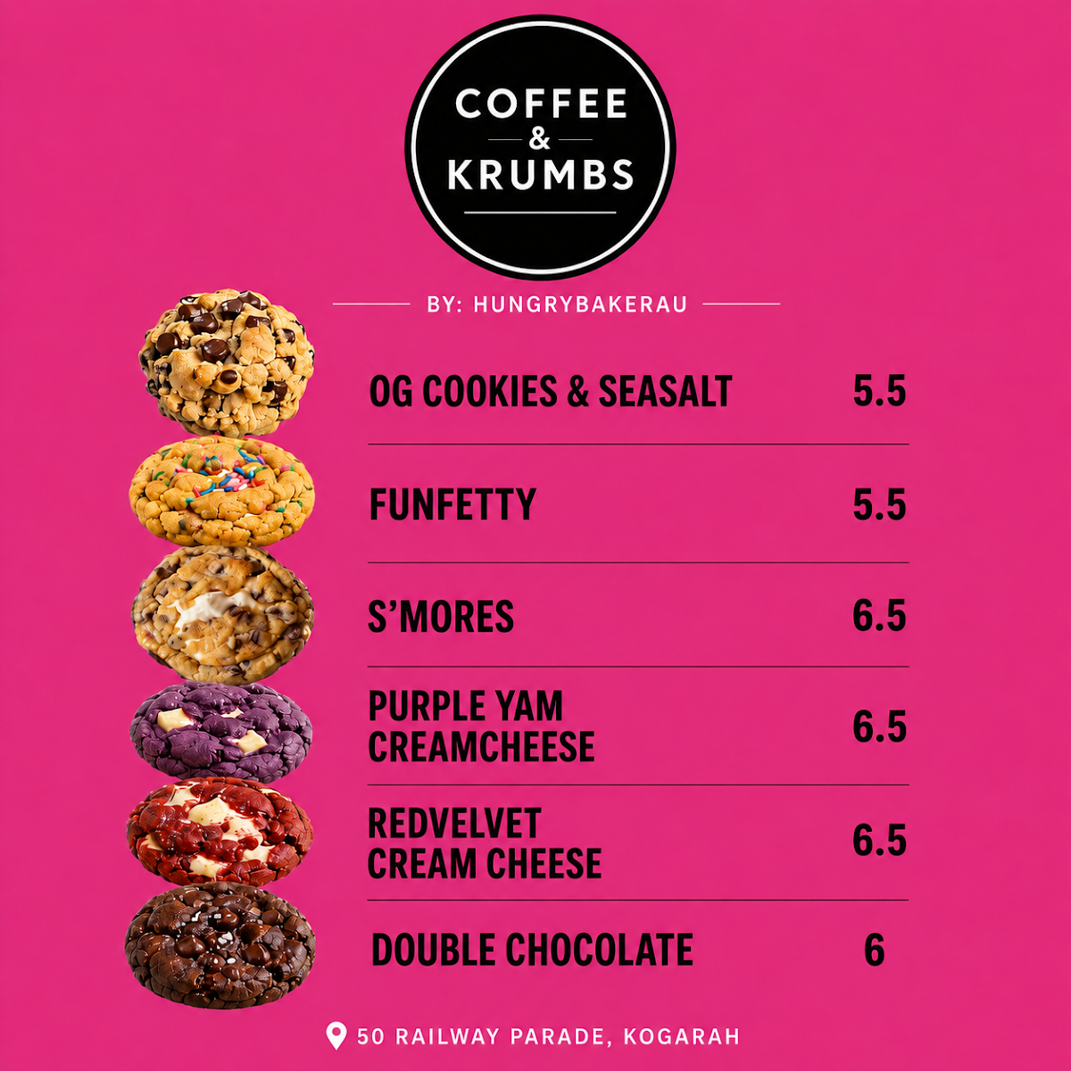 Menu, coffee & krumbs