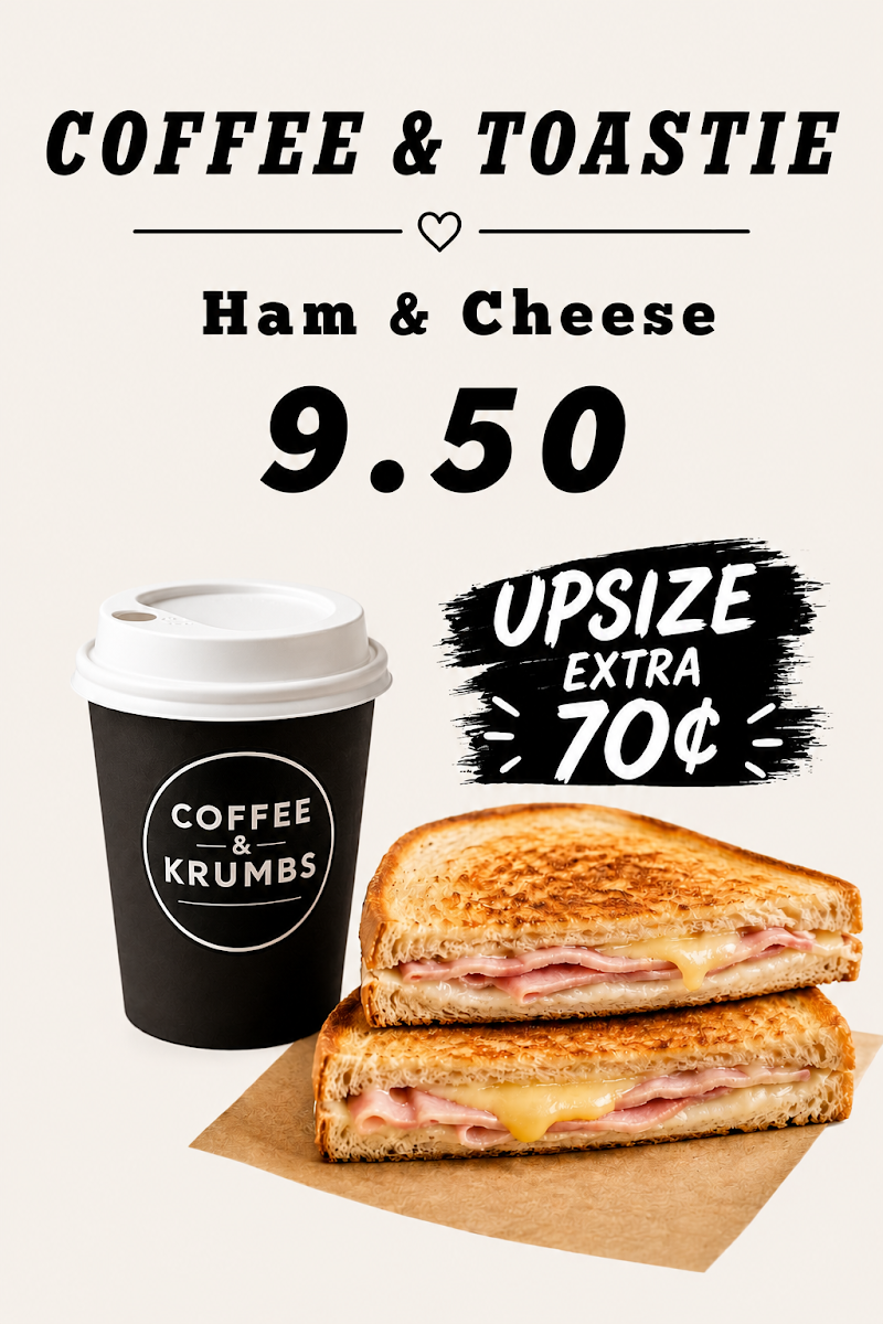 Menu, coffee & krumbs