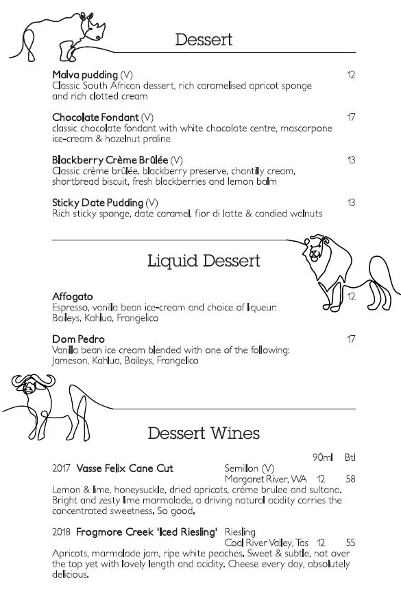 Menu, The Meat & Wine Co Hawthorn East