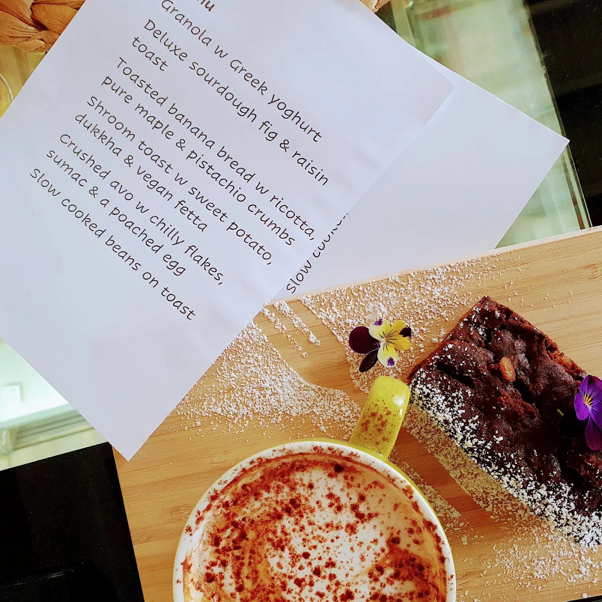 Menu, idyll Cafe