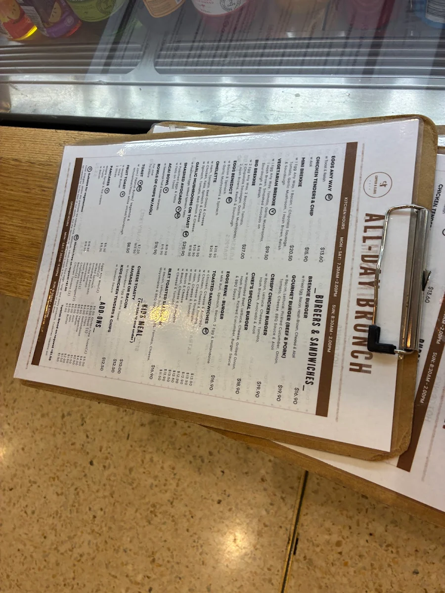 Menu, COPPER & CLOVE CAFÉ