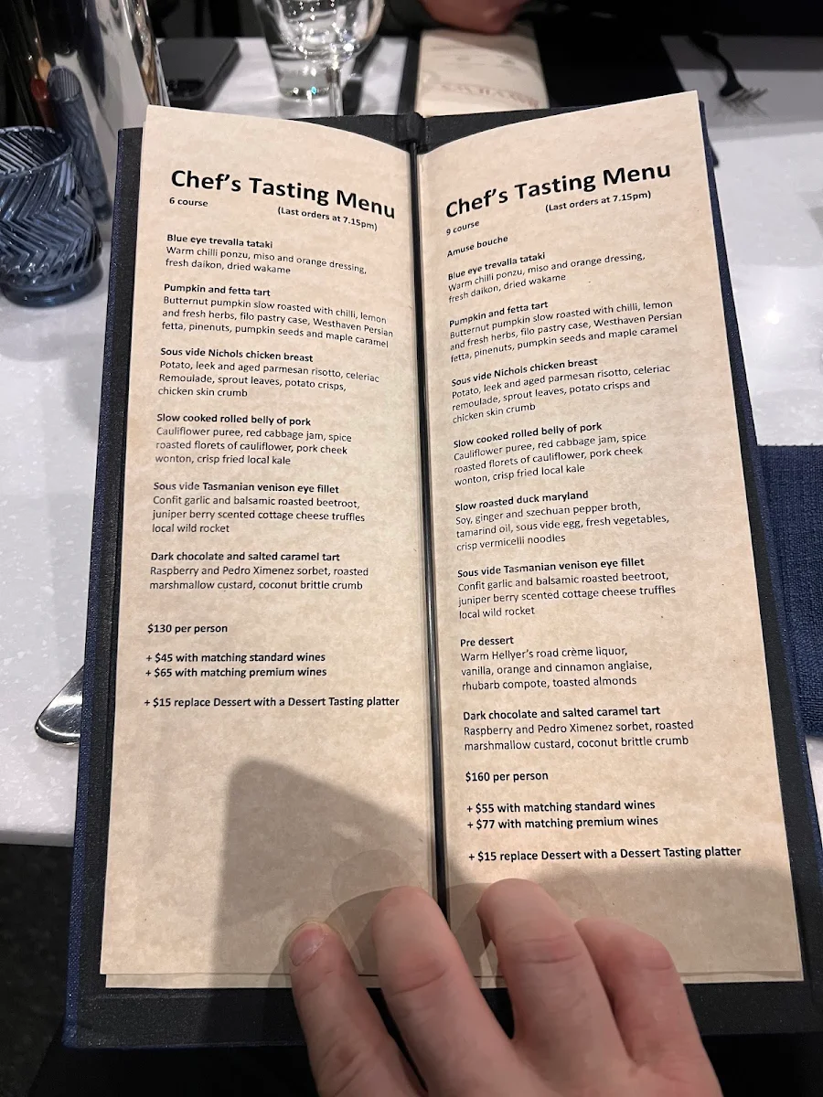 Menu, Bayviews Restaurant & Lounge Bar