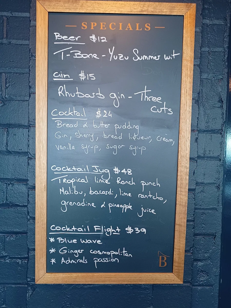Menu, Bayviews Restaurant & Lounge Bar