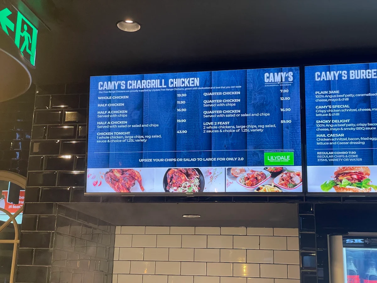 Menu, Camy’s Chargrill Chicken