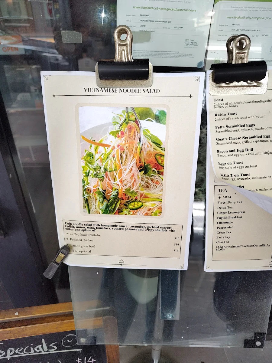 Menu, Emoji Cafe