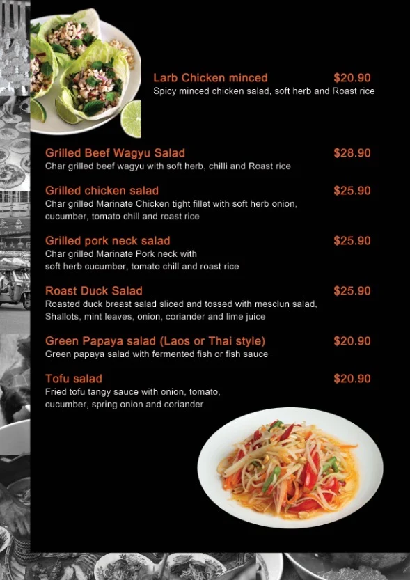 Menu, Golden Lotus Asian Cuisine