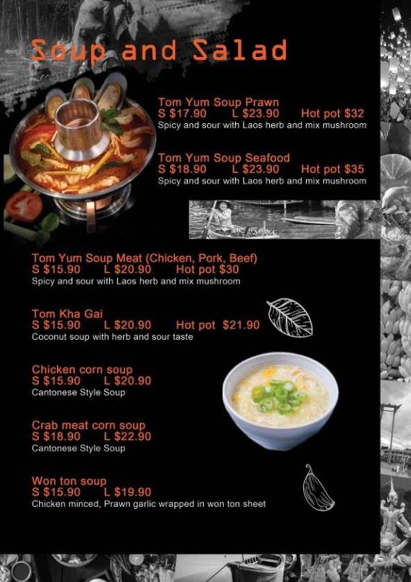 Menu, Golden Lotus Asian Cuisine