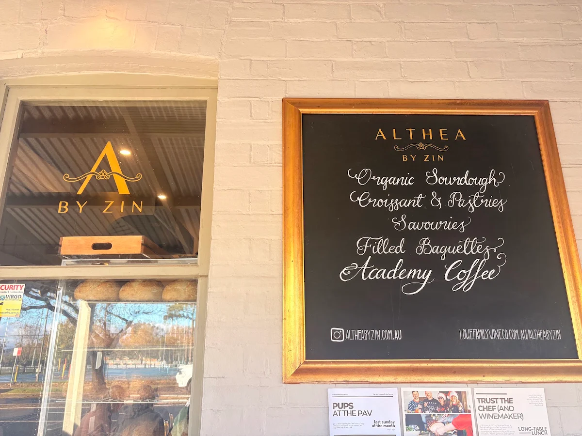 Menu, Althea by Zin