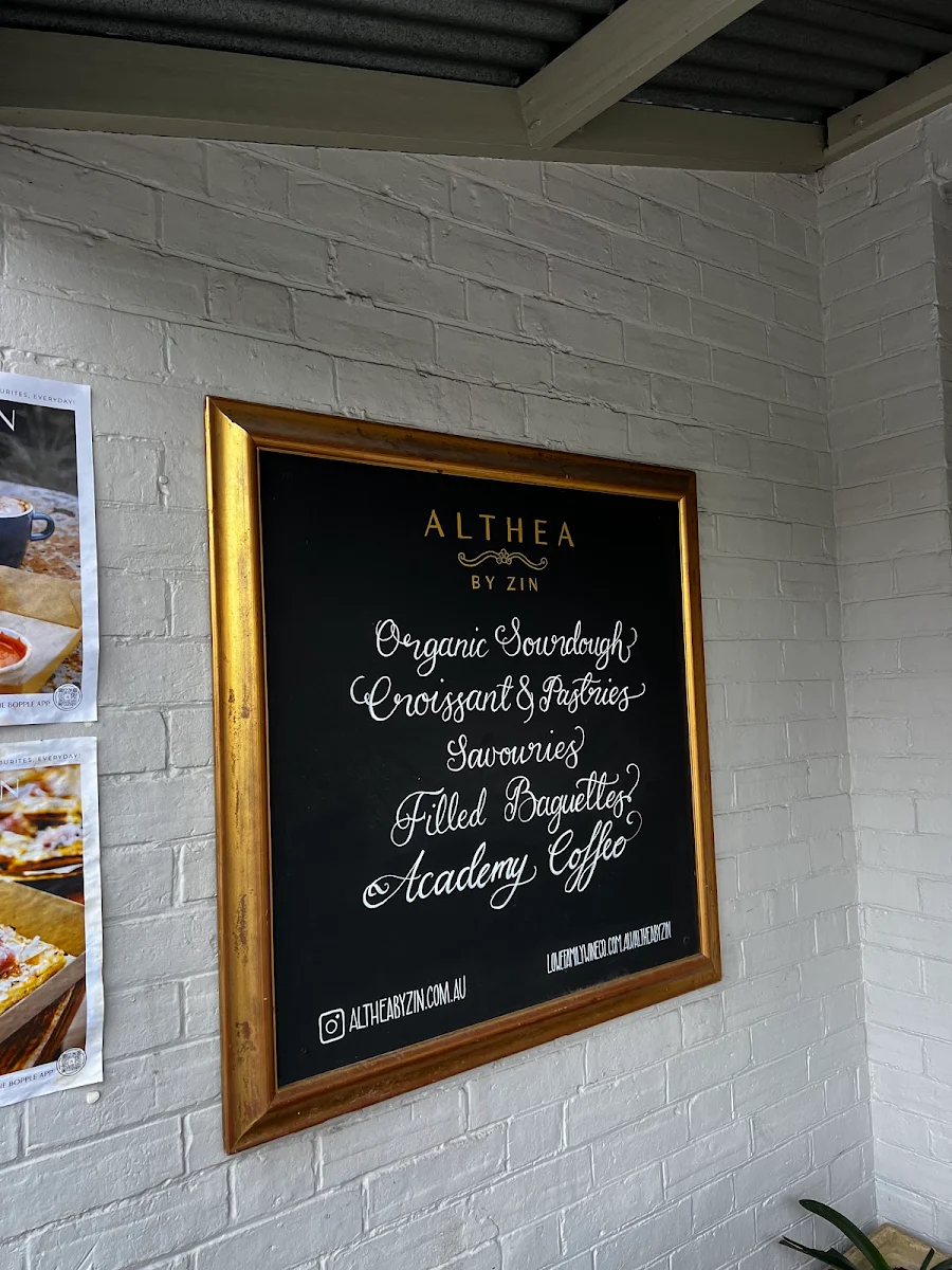 Menu, Althea by Zin