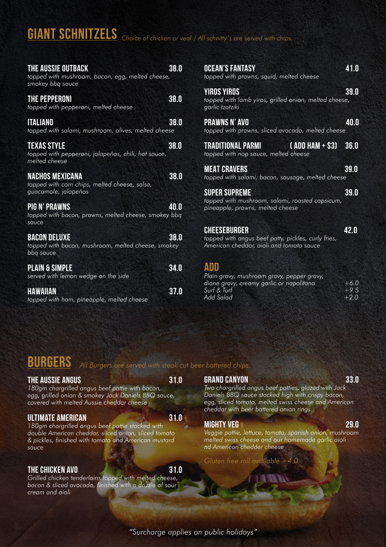 Menu, Cafe Settebello