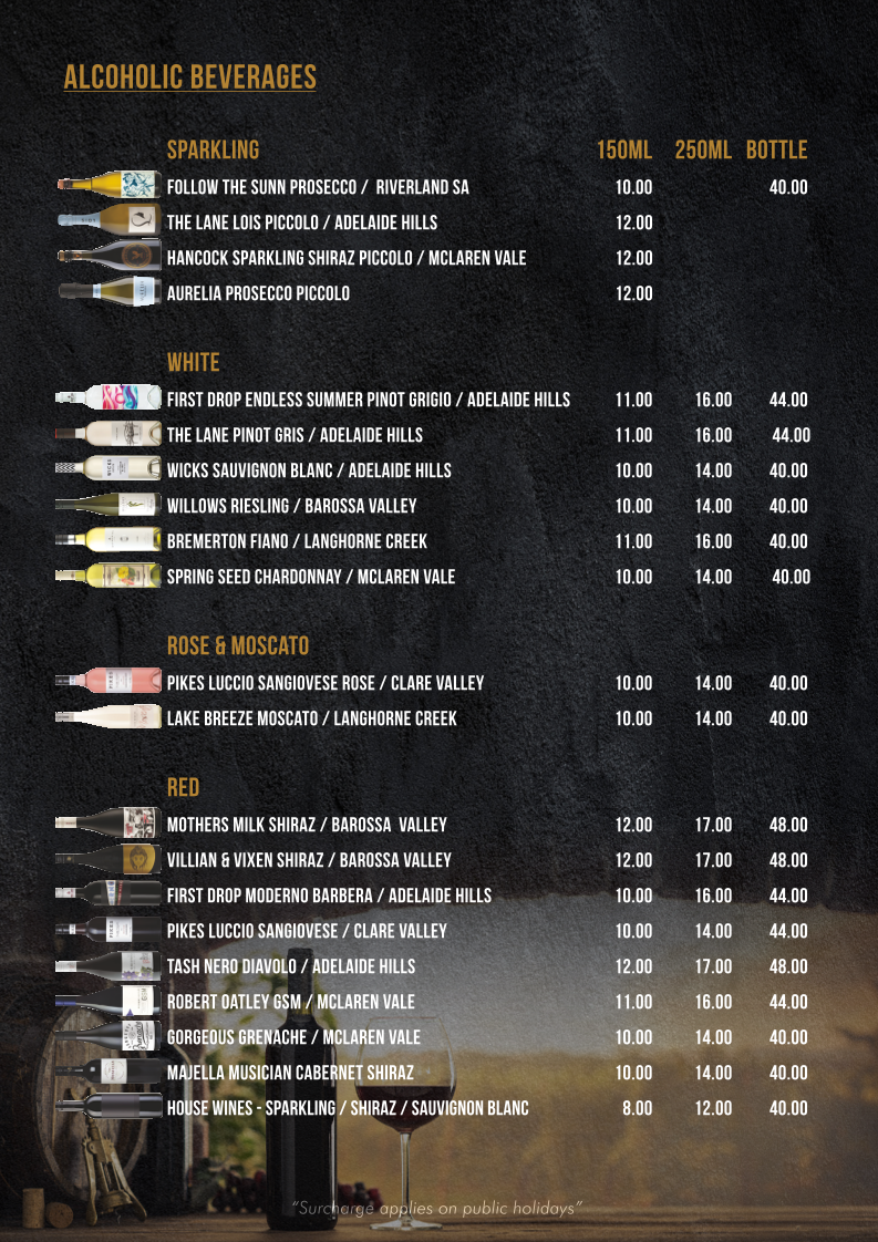 Menu, Cafe Settebello