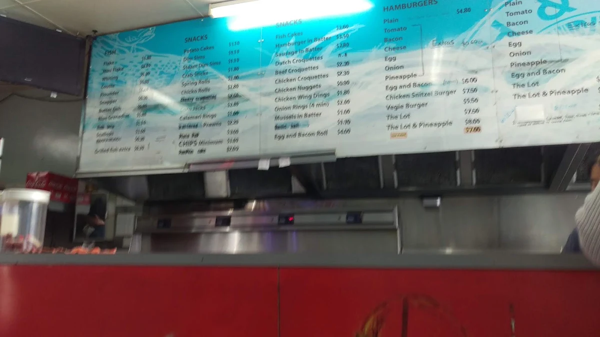 Menu, Pakenham Fish & Chips