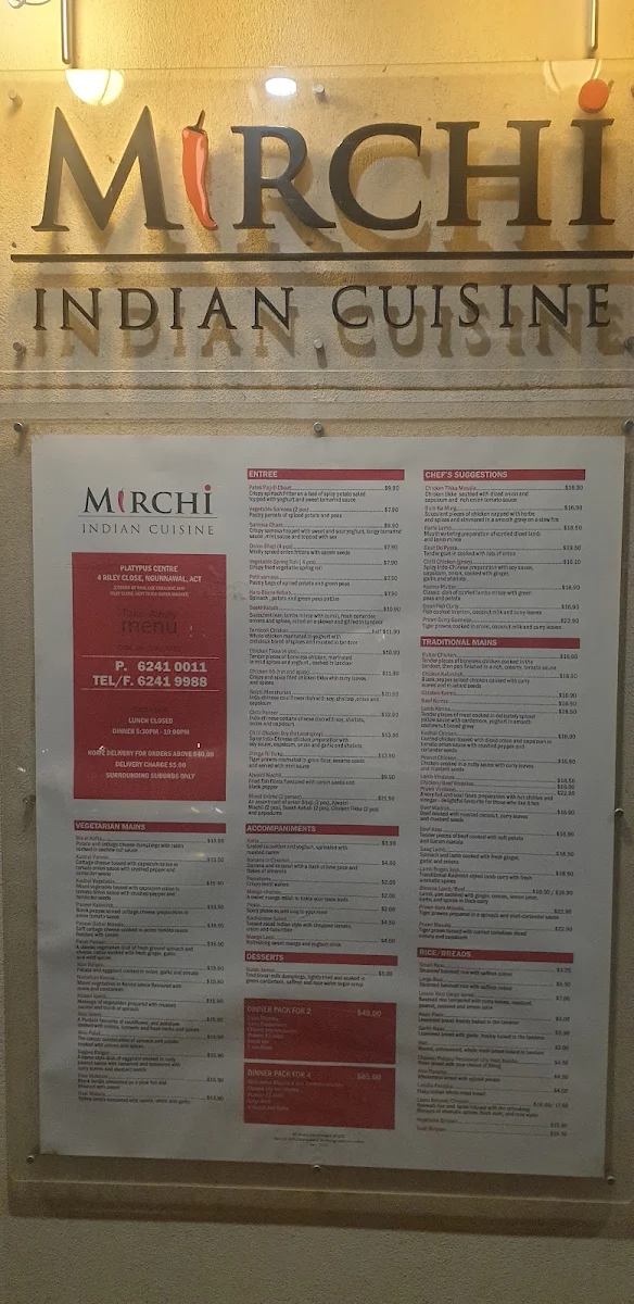 Menu, Mirchi