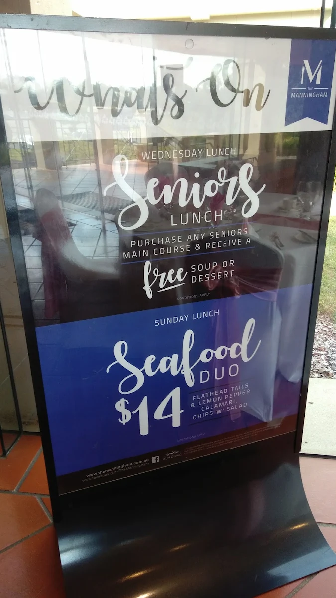 Menu, Manningham Hotel & Club