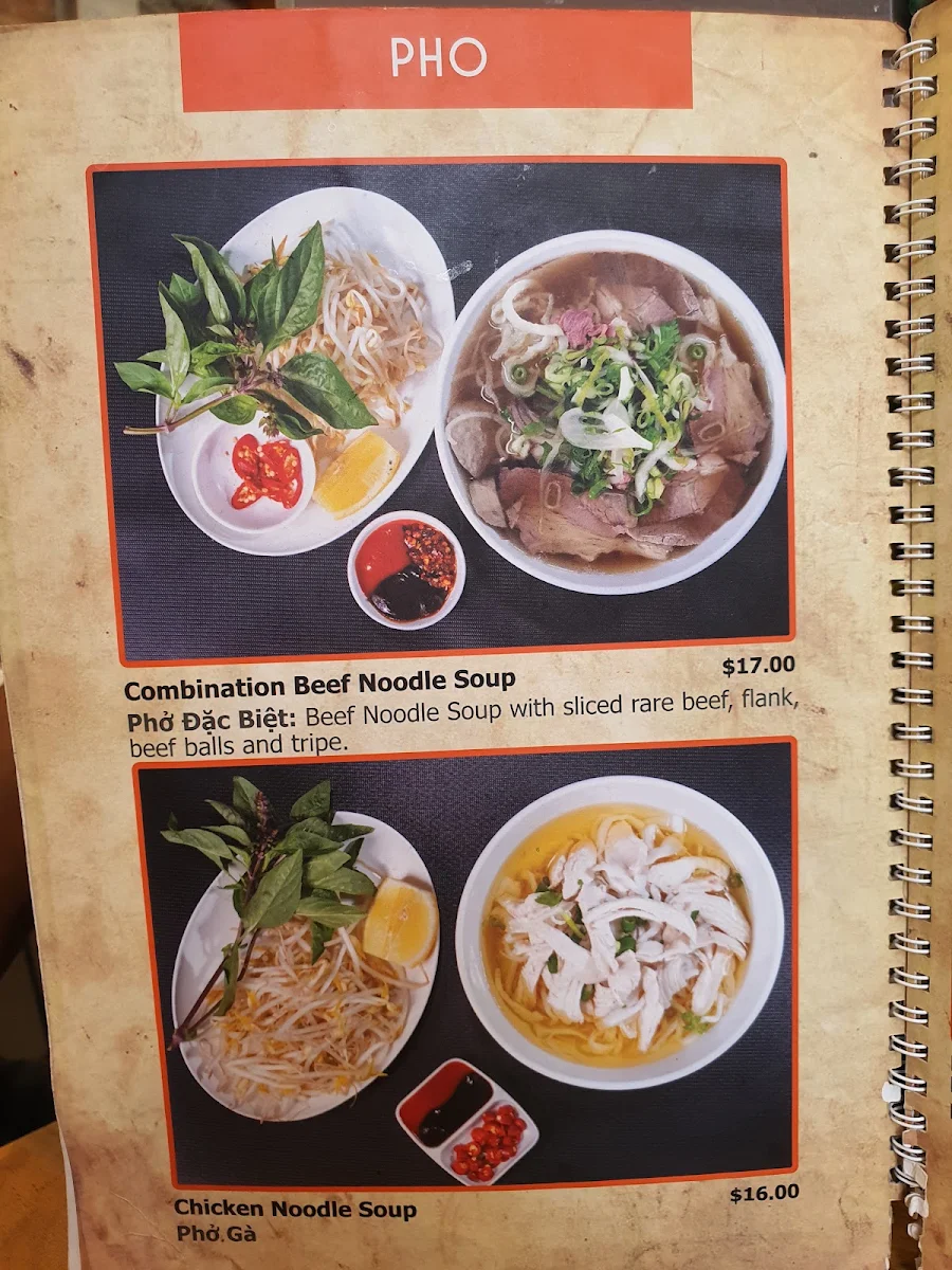 Menu, Saigon Noodle