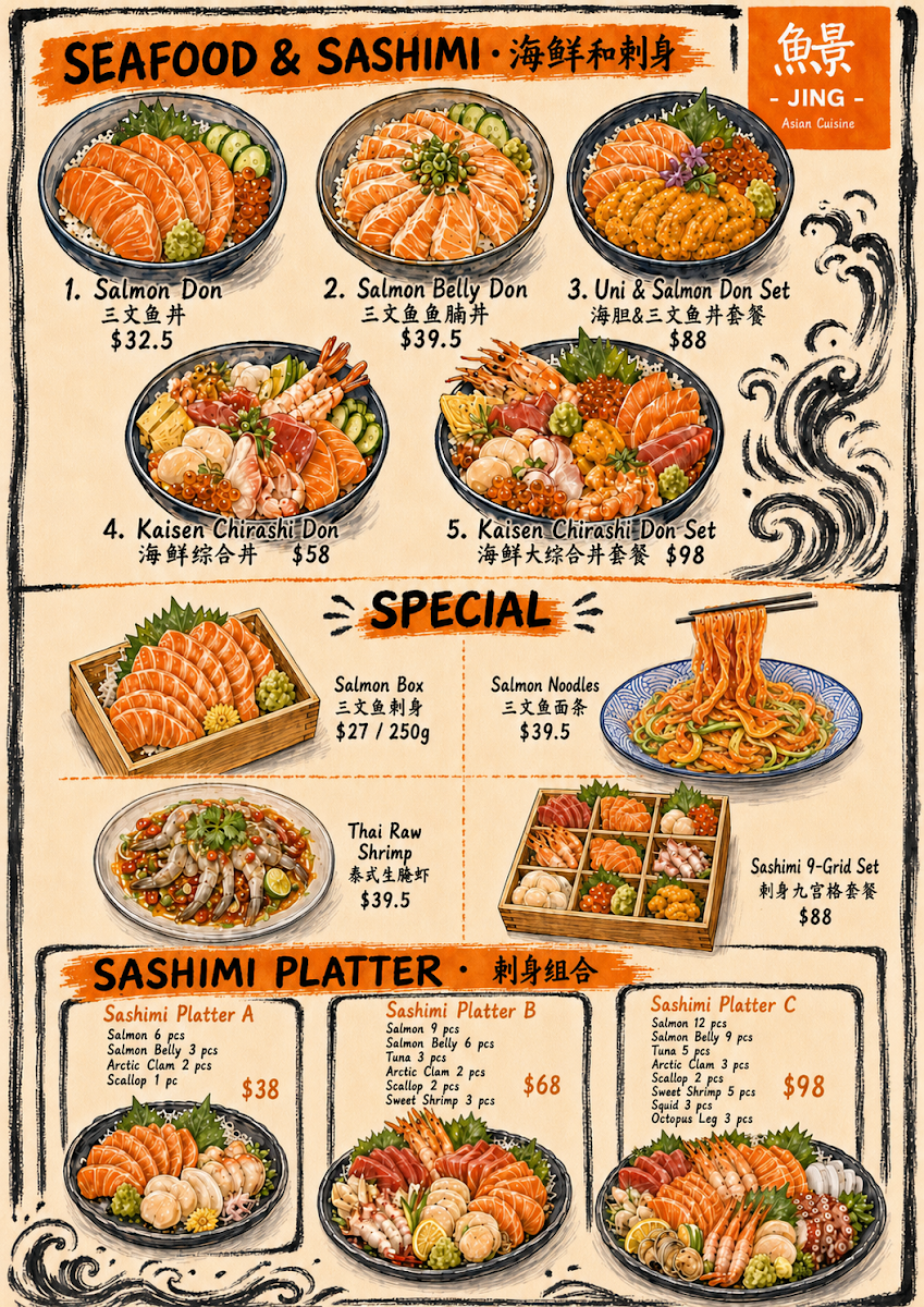 Menu, JING