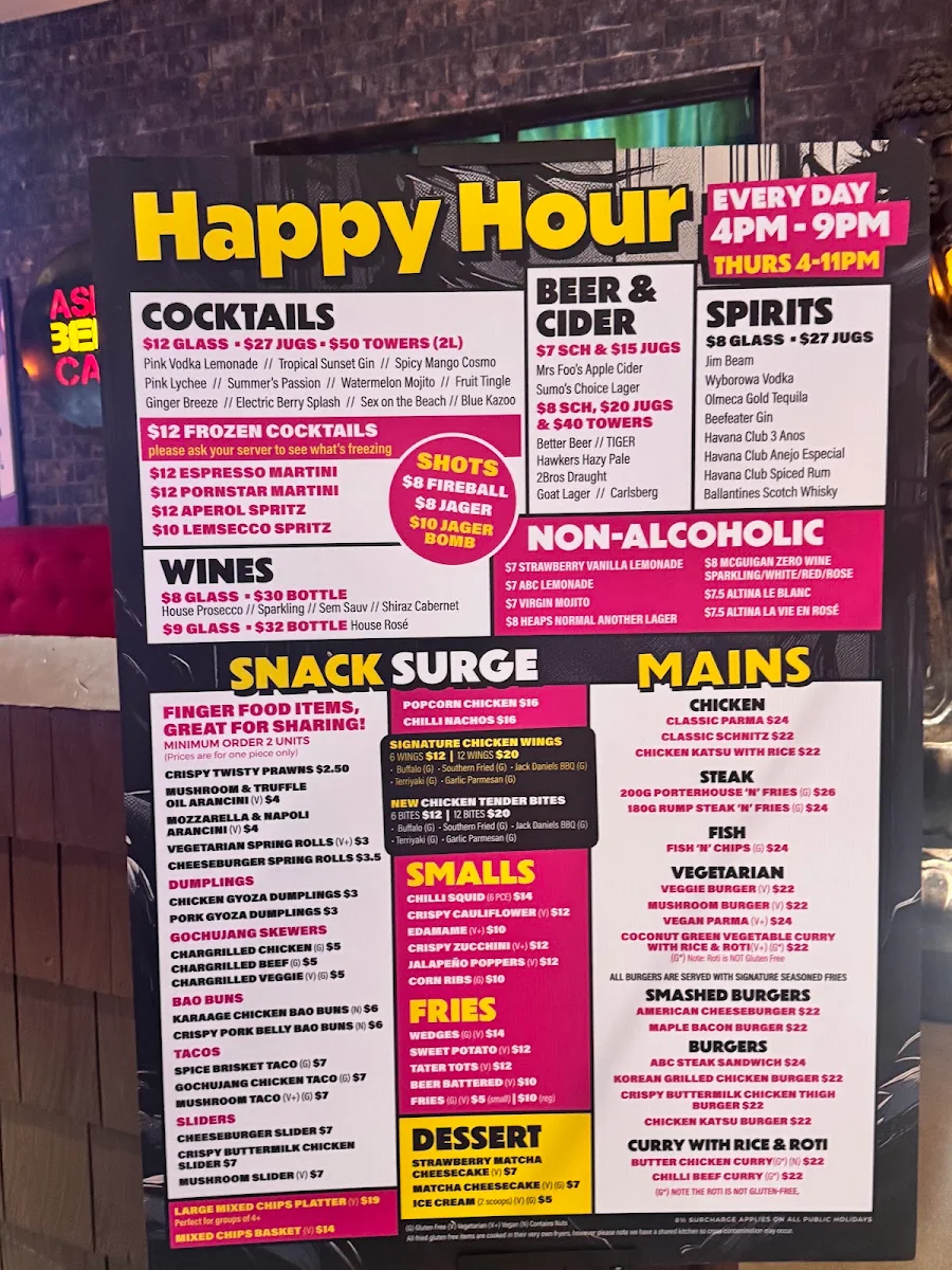 Menu, Asian Beer Cafe