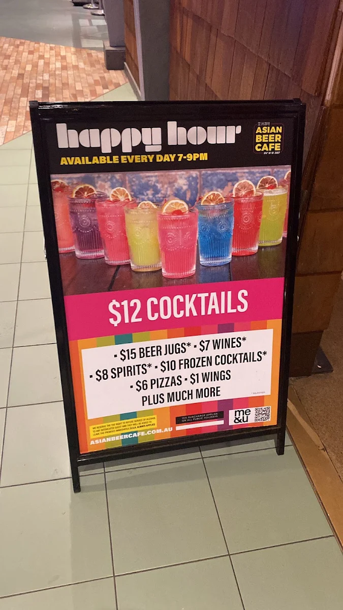 Menu, Asian Beer Cafe