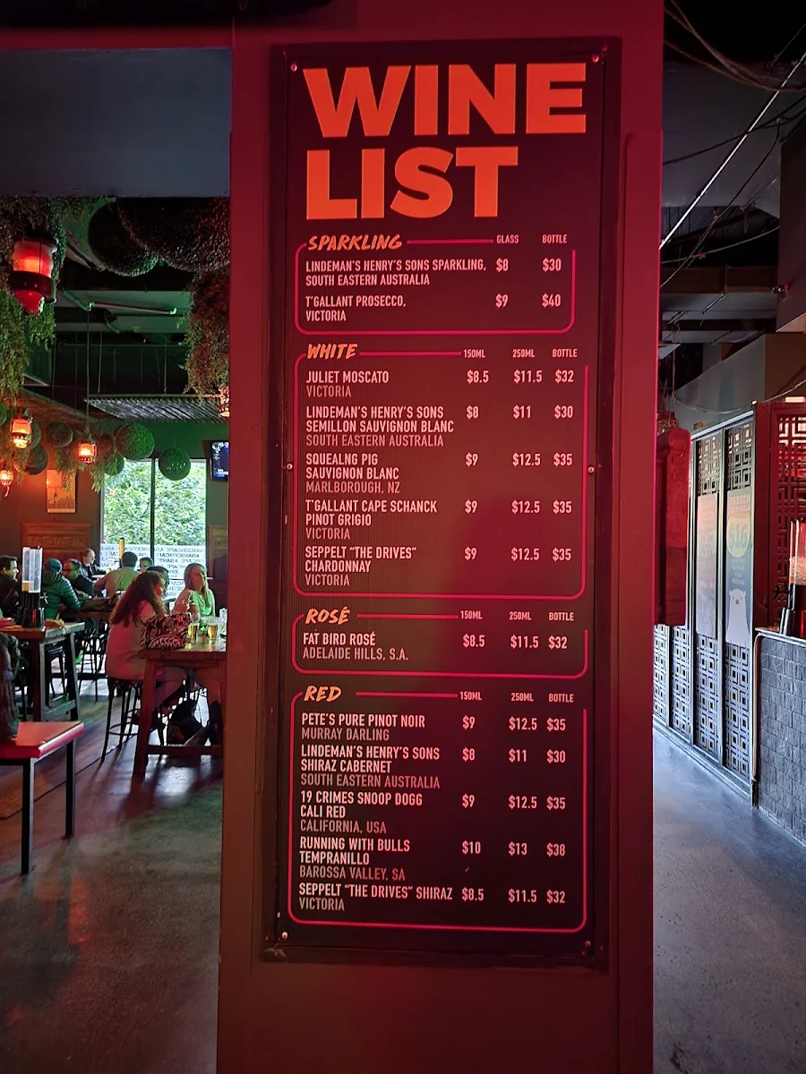 Menu, Asian Beer Cafe