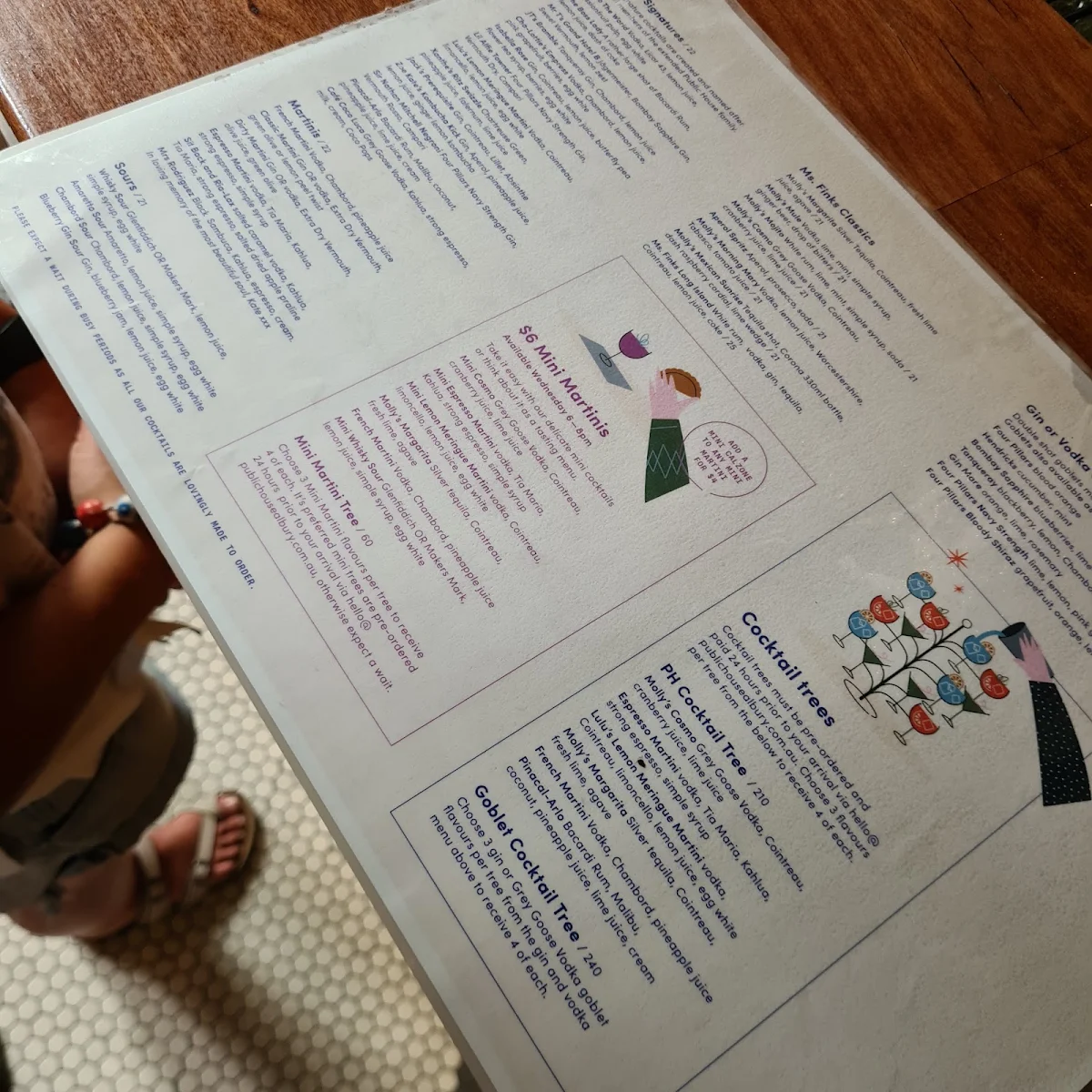 Menu, Public House