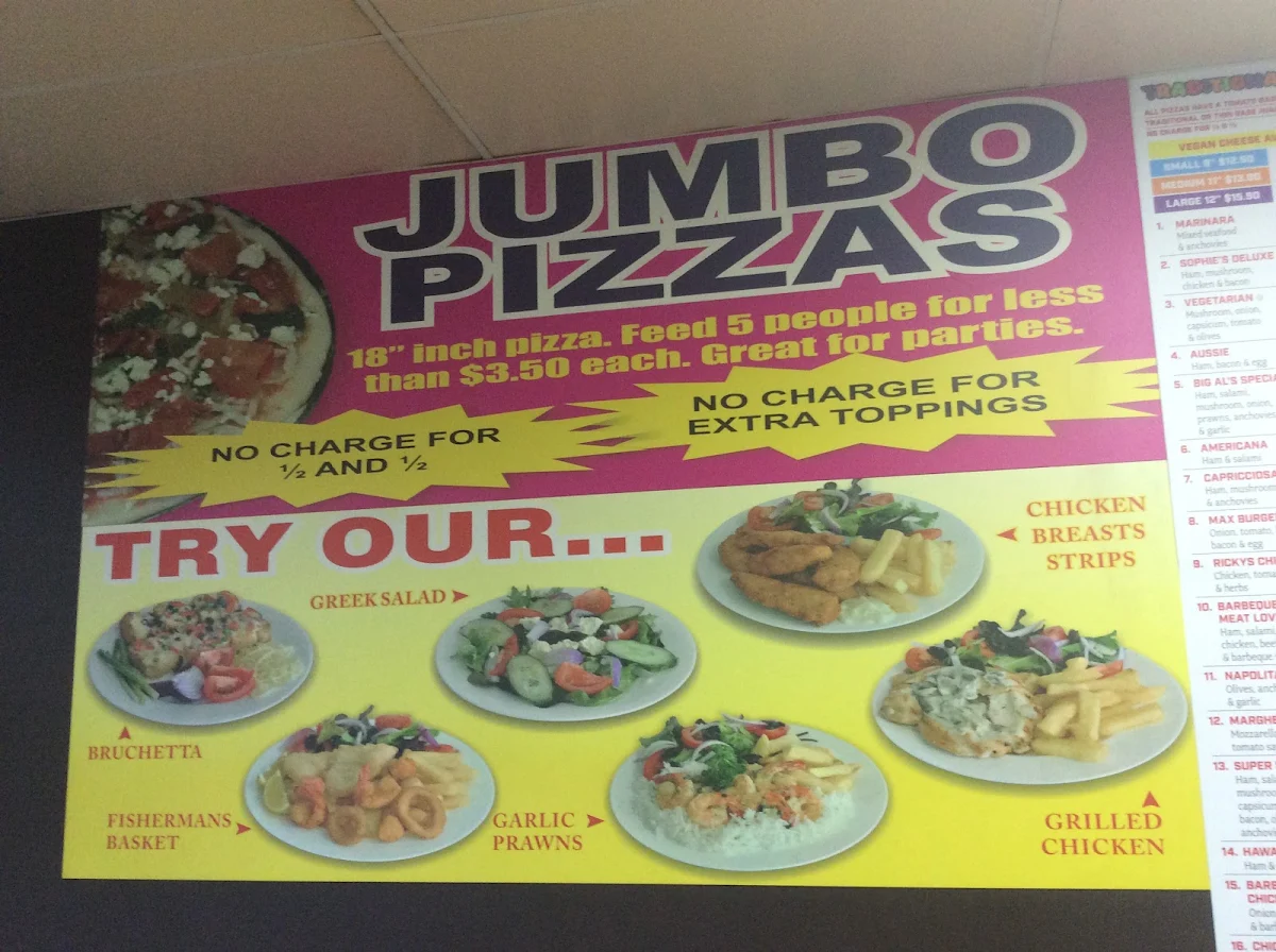 Menu, Big Al's Pizza - Mount Evelyn