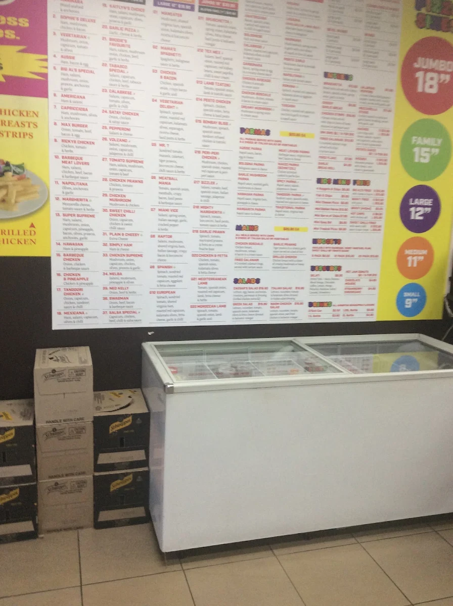 Menu, Big Al's Pizza - Mount Evelyn
