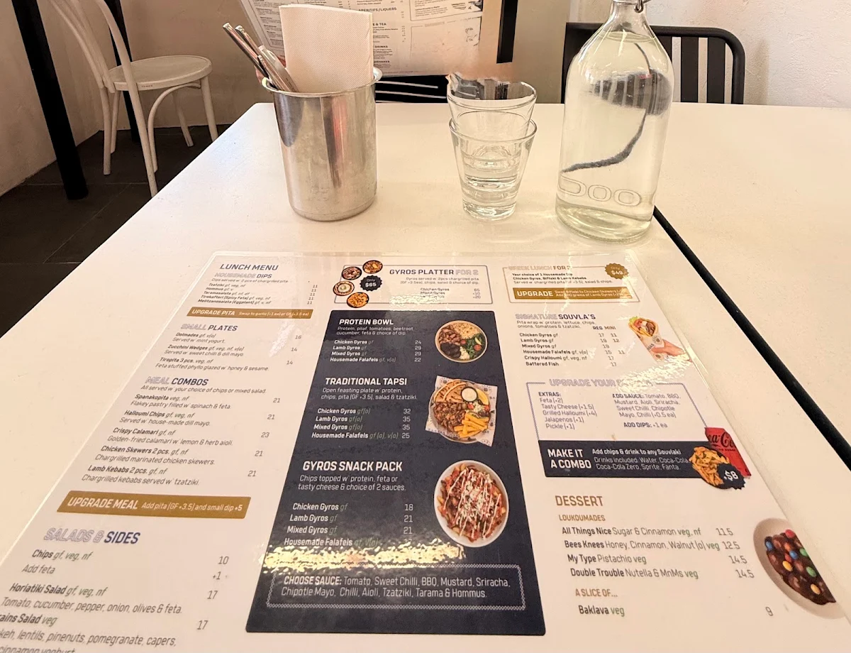 Menu, YASSAS - THE GREEK WAY (DOCKLANDS)