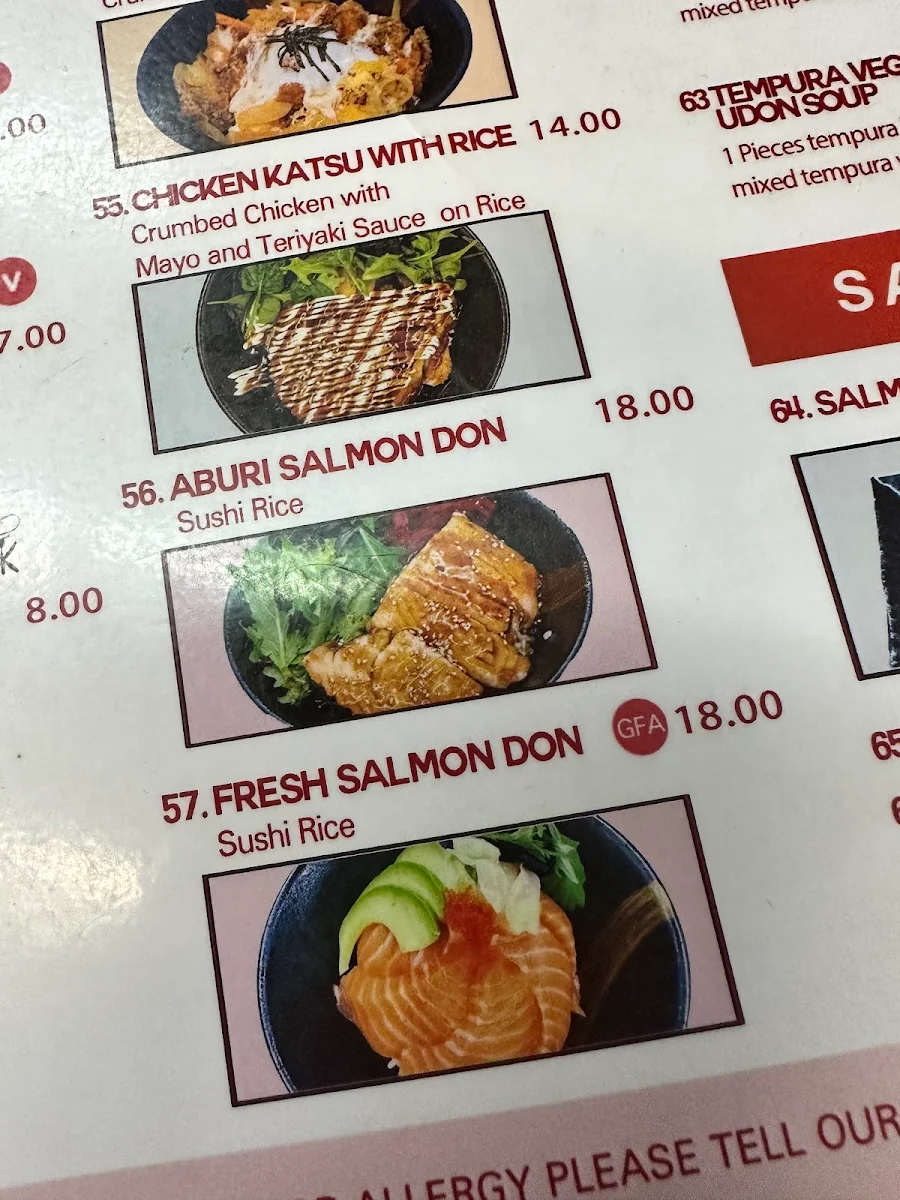 Menu, Sushi Joo