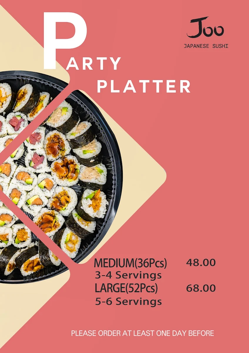 Menu, Sushi Joo
