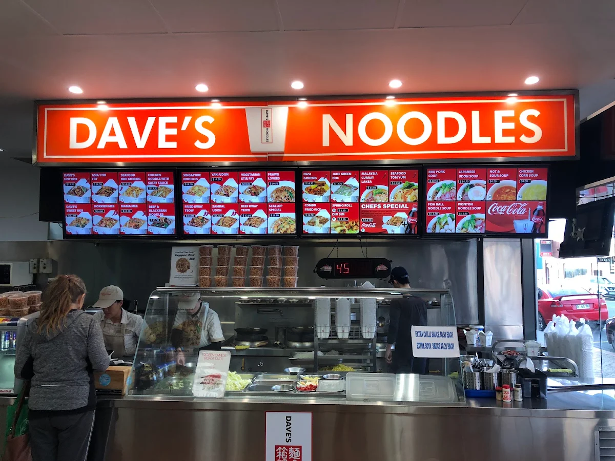 Menu, Dave's Noodles - Moonah