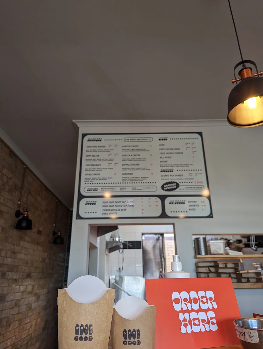 Menu, Good Good Burgers Maidstone